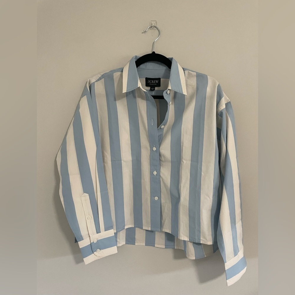J.Crew Relaxed-fit cropped shirt in Barlow stripe - Picture 5 of 10